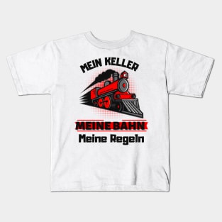 Dampflok Meine Bahn Meine Regeln Eisenbahner Fun Kids T-Shirt